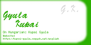 gyula kupai business card